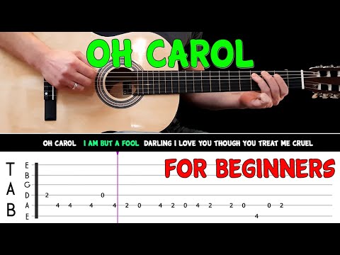 OH CAROL | Easy guitar melody lesson for beginners (with tabs) - Neil Sedaka
