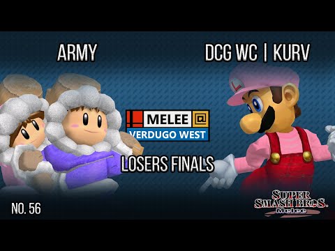 Melee @ Verdugo #56 - ARMY (Ice Climbers) VS DCG WC | Kurv (Luigi) - SSBM - Losers Finals