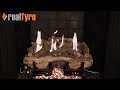 Real Fyre 30" Charred Aged Split Oak Ventless Natural Gas Logs Set with Variable Flame Remote Pilot Kit