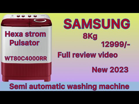 Thumbnail for Samsung 8 kg 5 ⭐️ Star Hexa Storm Pulsator Semi-Automatic Top Load Washing Machine WT80C4000RR 2023