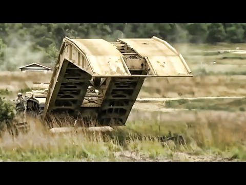 M60A1 Armored Vehicle Launched Bridge In Action