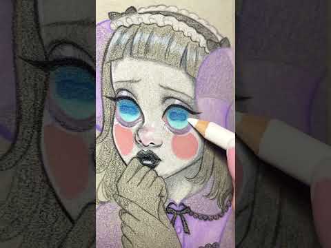 Drawing Muffy from animal crossing- art colored pencil process video