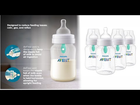 Philips Avent Anti Colic Baby Bottle with AirFree Vent, 9oz, 4pk, Clear, SCY703 04   Ba