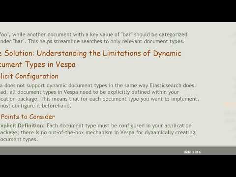 Understanding Dynamic Document Types in Vespa