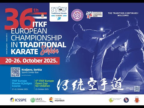 Tatami 1 - Friday -  36th EUROPEAN TRADITIONAL CHAMPIONSHIP IN TRADITIONAL KARATE.