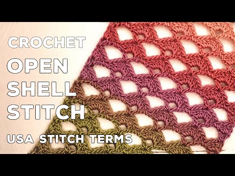 Crochet Open Shell Stitch (Great for lacy scarves!)