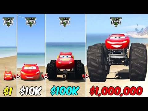 GTA 5 $1 vs $1,000,000 LIGHTNING MCQUEEN CAR MONSTER TRUCK