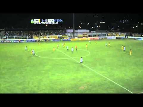 Arraya tuvo el tercero. Santamarina 2 - Gimnasia (M) 0. Fecha 4. B Nacional 2015. FPT.