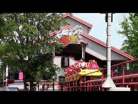 Off-ride footage of a Storm Runner train
