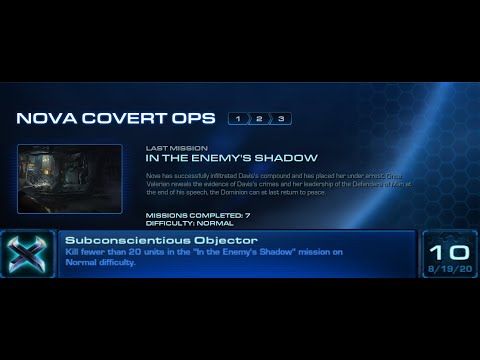 Starcraft 2 Nova Covert Ops "Subconscientious Objector" Achievement