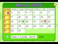 Starfall Calendar March 2026