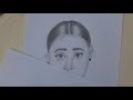 drawing simple girl face for beginners #كيف ترسم بنت . sida loo sawiro waji gabar.