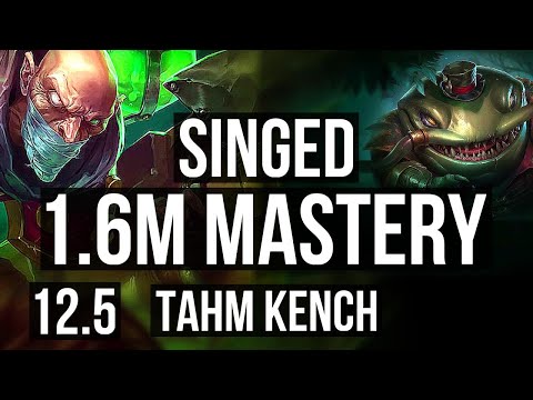 SINGED vs TAHM (TOP) | 3/0/3, 1000+ games, 1.6M mastery | EUW Master | 12.5