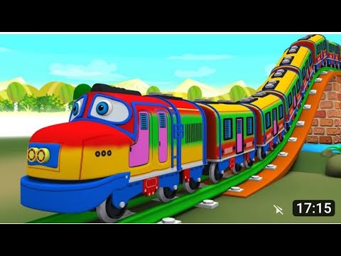 Colors for Children to Learn with Train Transporter Toy Street Vehicles - Educational Videos