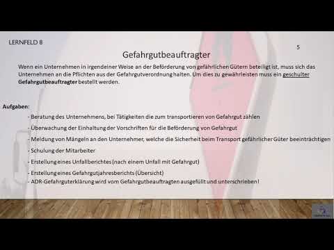 Lernfeld 8 - Gefahrgut Gefahrstoff