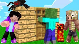 ПОСТРОЙ ЧТОБЫ ВЫЖИТЬ В МАЙНКРАФТ ДОМ ПРОТИВ МОНСТРОВ КТО ЛУЧШЕ MINECRAFT BUILD TO SURVIVAL