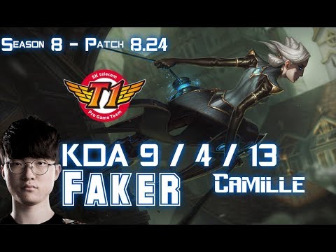 SKT T1 Faker CAMILLE vs LEE SIN Jungle - Patch 8.24 KR Ranked