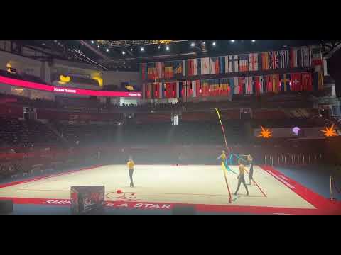 Viktoriia Onopriienko Ribbon Podium Trainings - European Championships Baku 2023