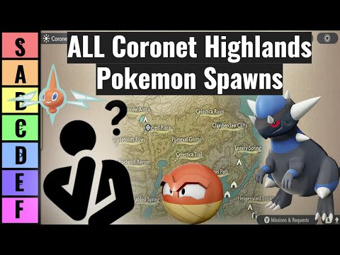 ALL Pokémon in the Coronet Highlands - Pokémon Legends Arceus