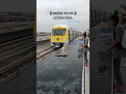 1st Metro Trial Run on Viaduct of Indore Metro. #train #metro #indore | Bhardwaj Biking
