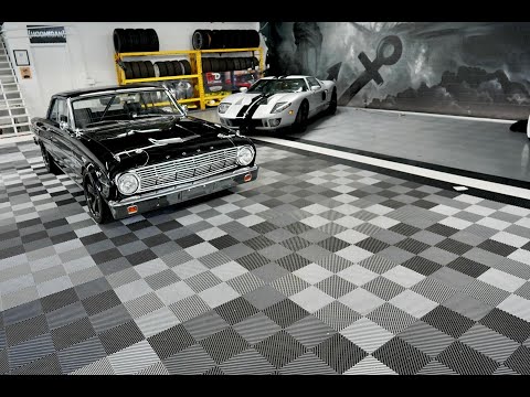 Voodoo Falcon nests in the  Coolest Garage - Floored By RACEDECK Garage Flooring