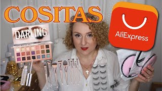 Cositas Aliexpress ... compras varias, pinceles, brochas, almohadilllas algodon, paleta, maquillaje