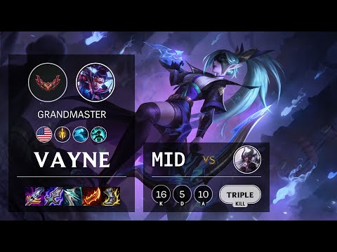 Vayne Mid vs Syndra - NA Grandmaster Patch 12.4