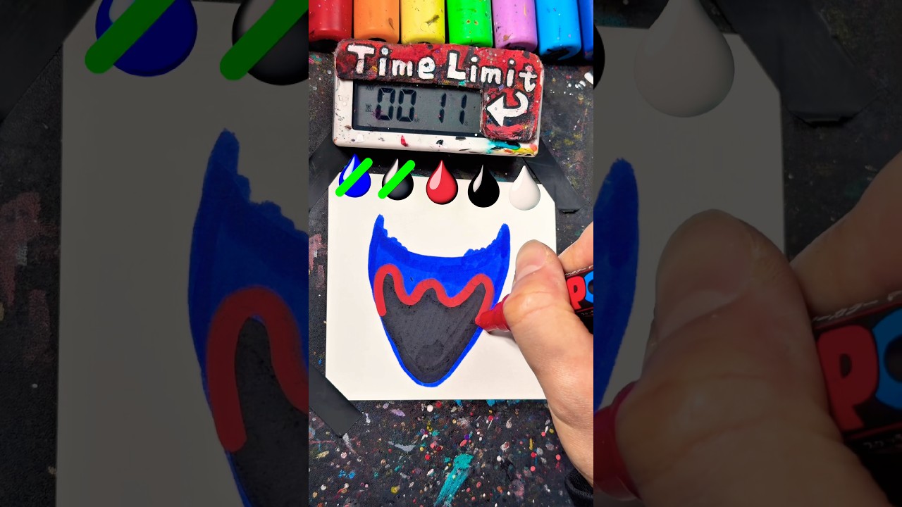 Drawing Nightmare Huggy in 30Sec(Poppy Playtime)