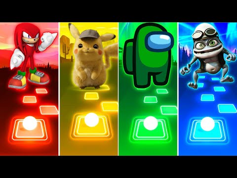Knuckles vs Pikachu vs Among Us vs Crazy Frog - Tiles Hop