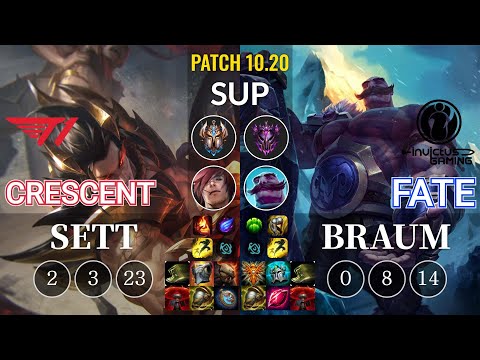 T1 Crescent Sett vs IG Fate Braum Sup - KR Patch 10.20