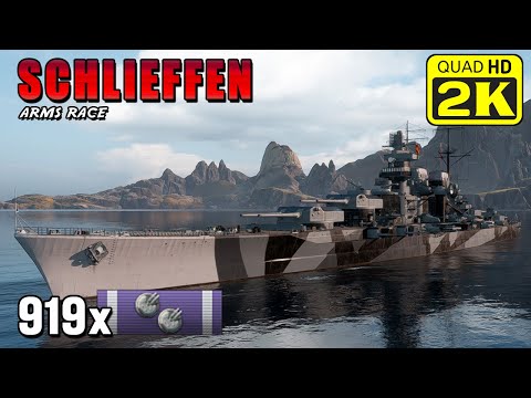 Battleship Schlieffen - 200K damage with secondary weapons only