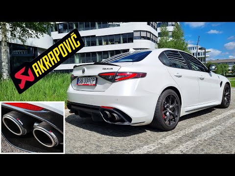 Alfa Romeo Giulia Quadrifoglio Akrapovic Exhaust Sound 4K - Revs, Cold Start, Acceleration