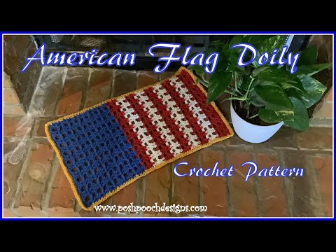 Learn To Crochet The Patriotic - American Flag Doily Crochet Pattern #crochet #americanflag