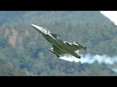 Saab JAS-39C Gripen Swedish Air Force flying Display Mollis Zigermeet 2019 AirShow
