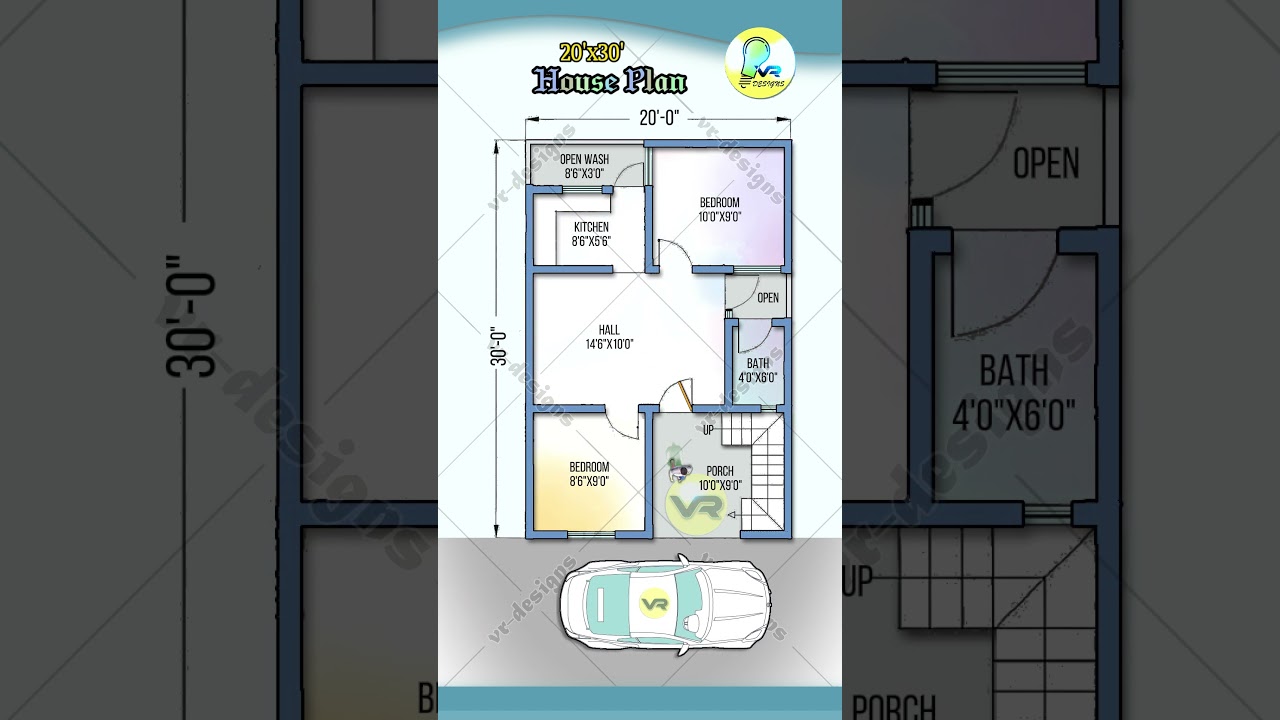 20’×30’ house plan, 2 bhk with porch, 20 by 30 house map, 20*30 house design #houseplan#housemap