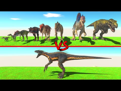 Indoraptor vs Carnivorous Dinosaurs - Animal Revolt Battle Simulator