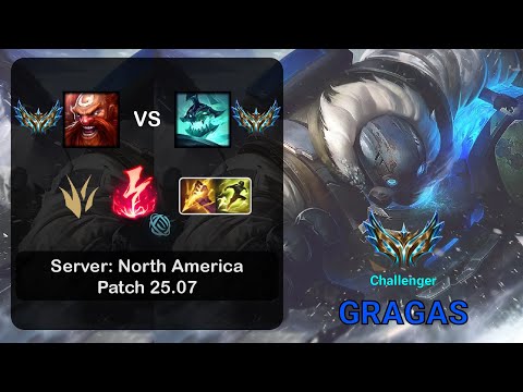 Gragas Jungle vs Hecarim - NA Challenger - Patch 25.07