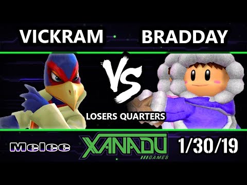 S@X 287 SSBM - Vickram (Falco) Vs. Bradday (Ice Climbers)  - Smash Melee Losers Quarters