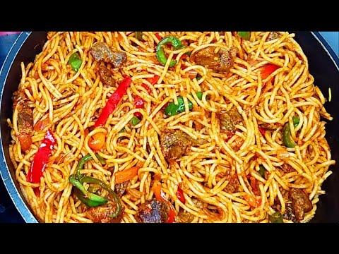 HOW TO MAKE JOLLOF SPAGHETTI WITH VEGGIES. Let’s CookDinner Together @@Oge Anyaoku