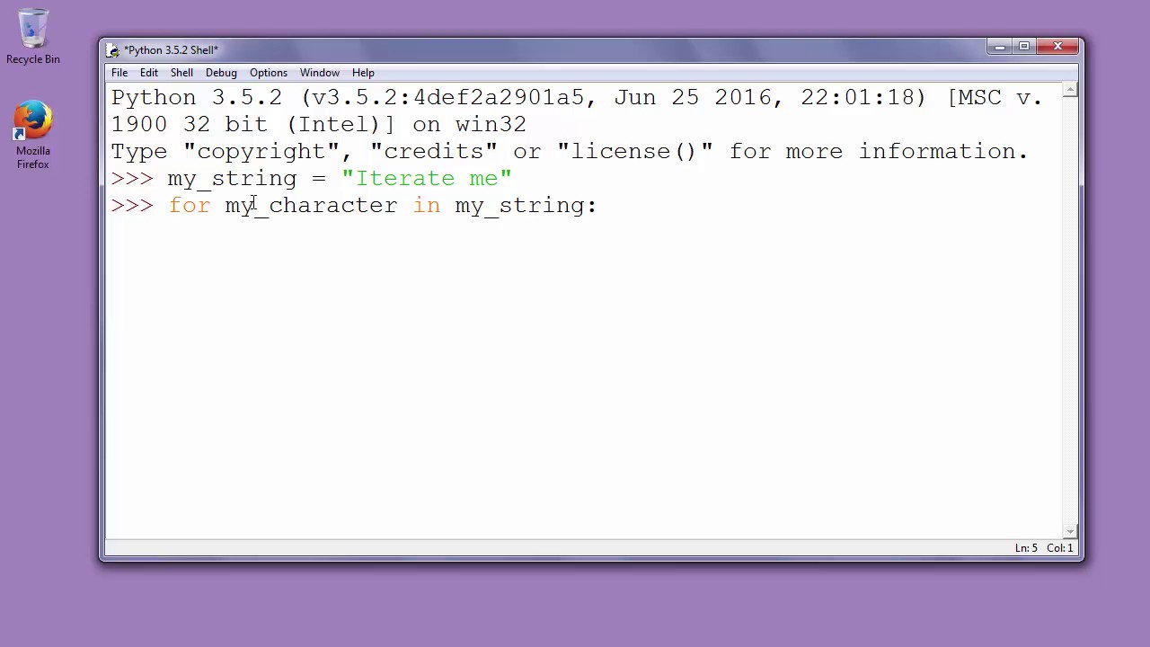 How to iterate string charcter by character in Python - Example (with in operator)