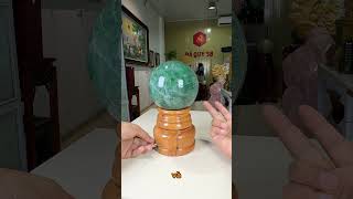 Quả Cầu Phong Thuỷ Đá Fluorite Tự Nhiên Xanh lá Loại Đẹp 4,26kg-13,6cm Tặng Kèm Đế Đèn