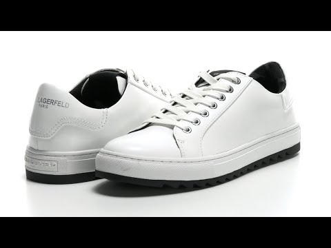 Karl Lagerfeld Paris Recycled Leather Sneaker On Two-Color Mini Sawtooth Sole SKU: 9603071