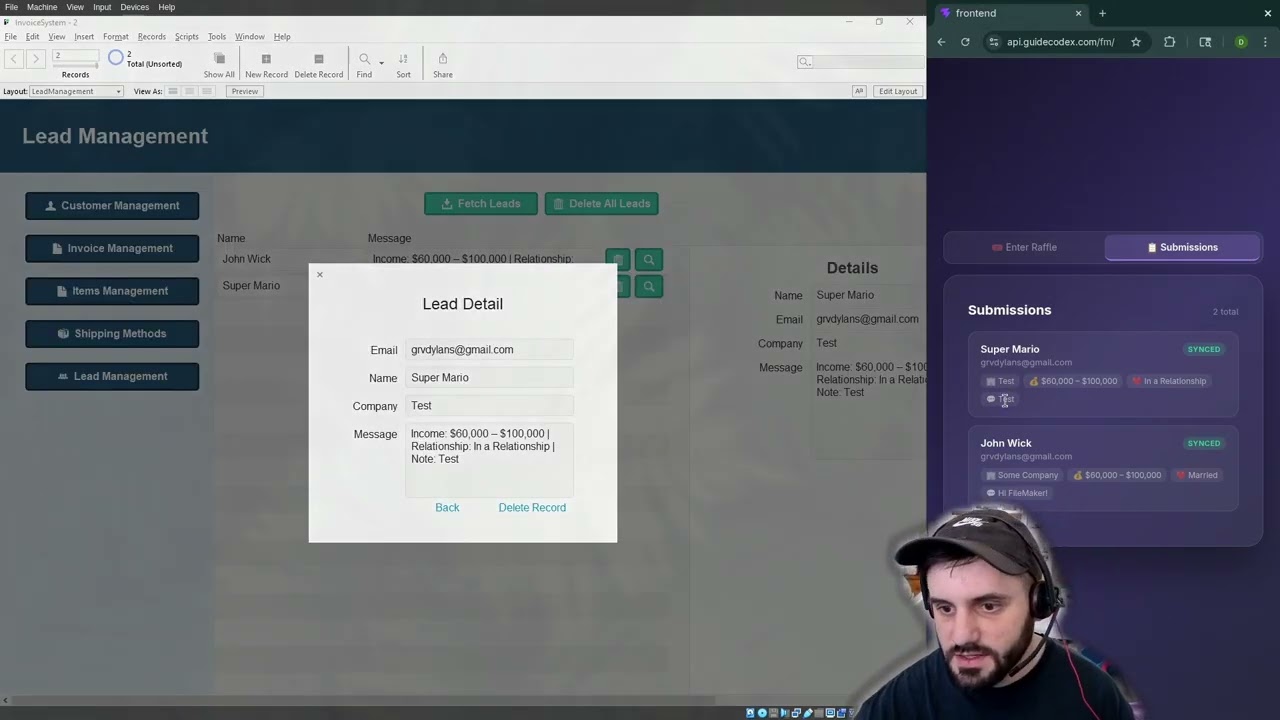 FileMaker Full Stack Demo: React + Node + FileMaker API Integration
