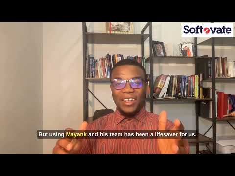 Video testimonial thumbnail of Sanmi Ayotunde from DaBible Foundation sharing his experience with Softovate
