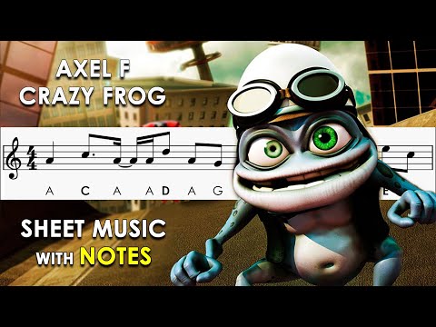 Axel F - Crazy Frog | Sheet Music with Easy Notes for Recorder, Violin + Backing Track