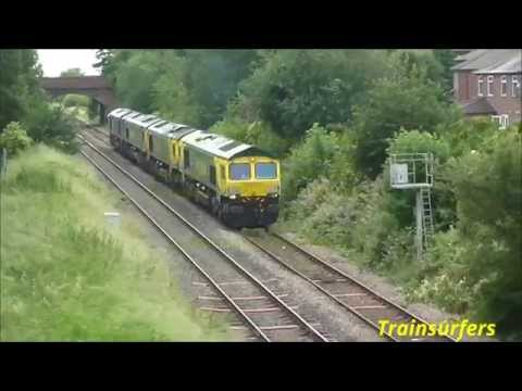 FL Convoy Class 66 No's. 66528 + 66416 + 66539 + 66419 on 0D53 Crewe BH - Leeds Rd on 08.07.15 - HD