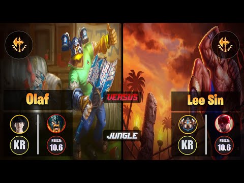 Peanut OLAF (Jungle) [Conqueror] VS LEE SIN - Challenger KR Patch 10.6