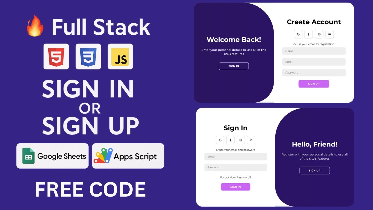 Create Login & Signup System in Google She… | Rameez Scripts