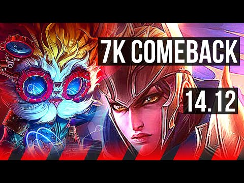 HEIMERDINGER vs QUINN (TOP) | 7k comeback, 59k DMG, 12/3/11, 700+ games | EUW Master | 14.12