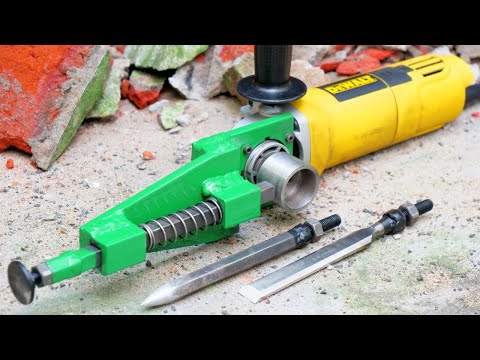 Angle Grinder HACK - Make A Electric Chisel, Concrete Breaker, Hammer 3 In 1 Attachment For Grinder